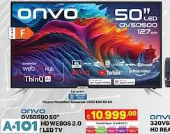 ONVO 50 ULTRA HD ANDROİD SMART LED TV AKILLI TELEVİZYON